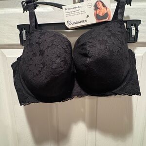 No Boundaries Floral Lace Black Bra